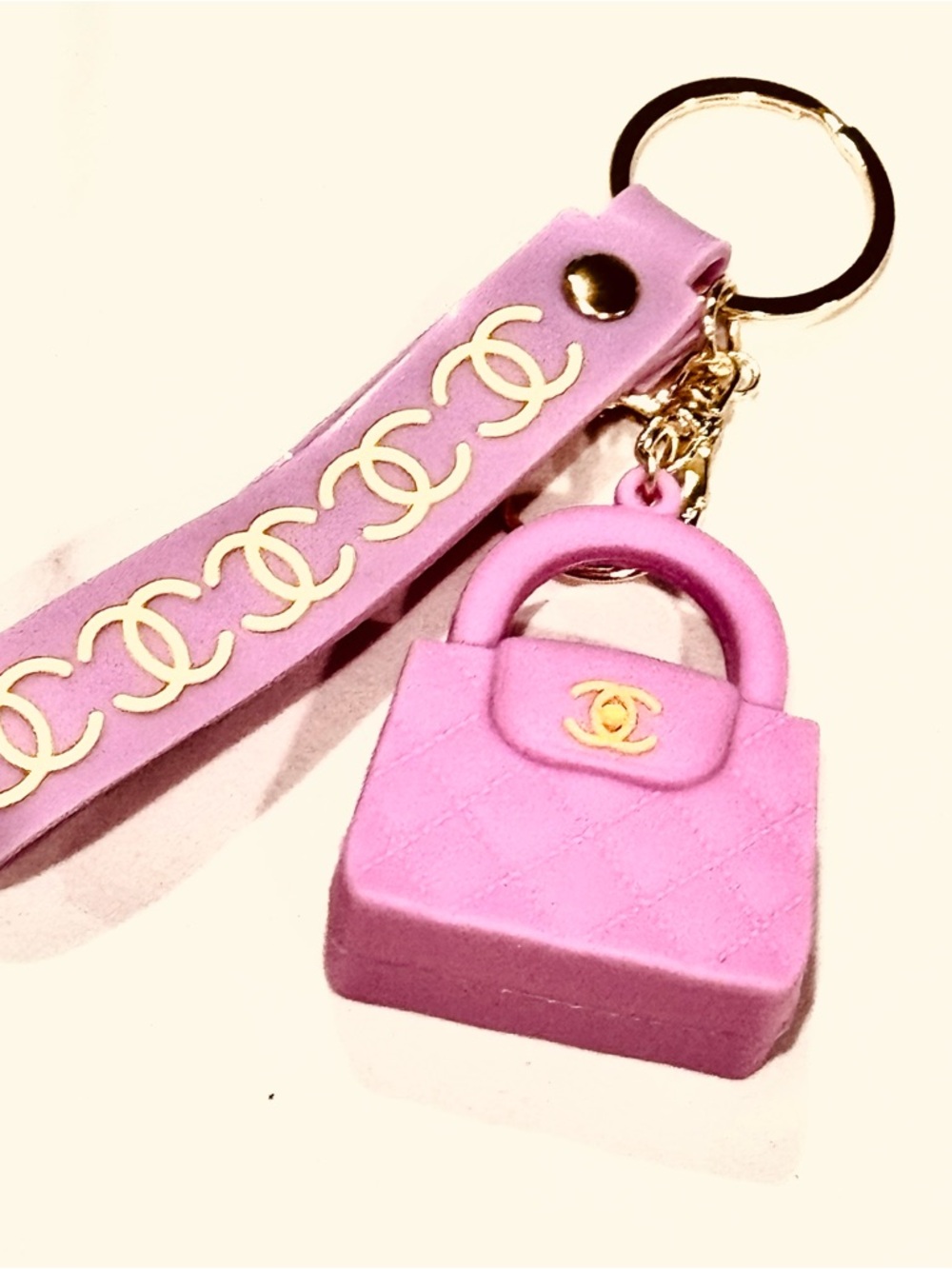 Purple Mini Purse Keychain Wristlet Silicone Bag Charm Keyring NWOT